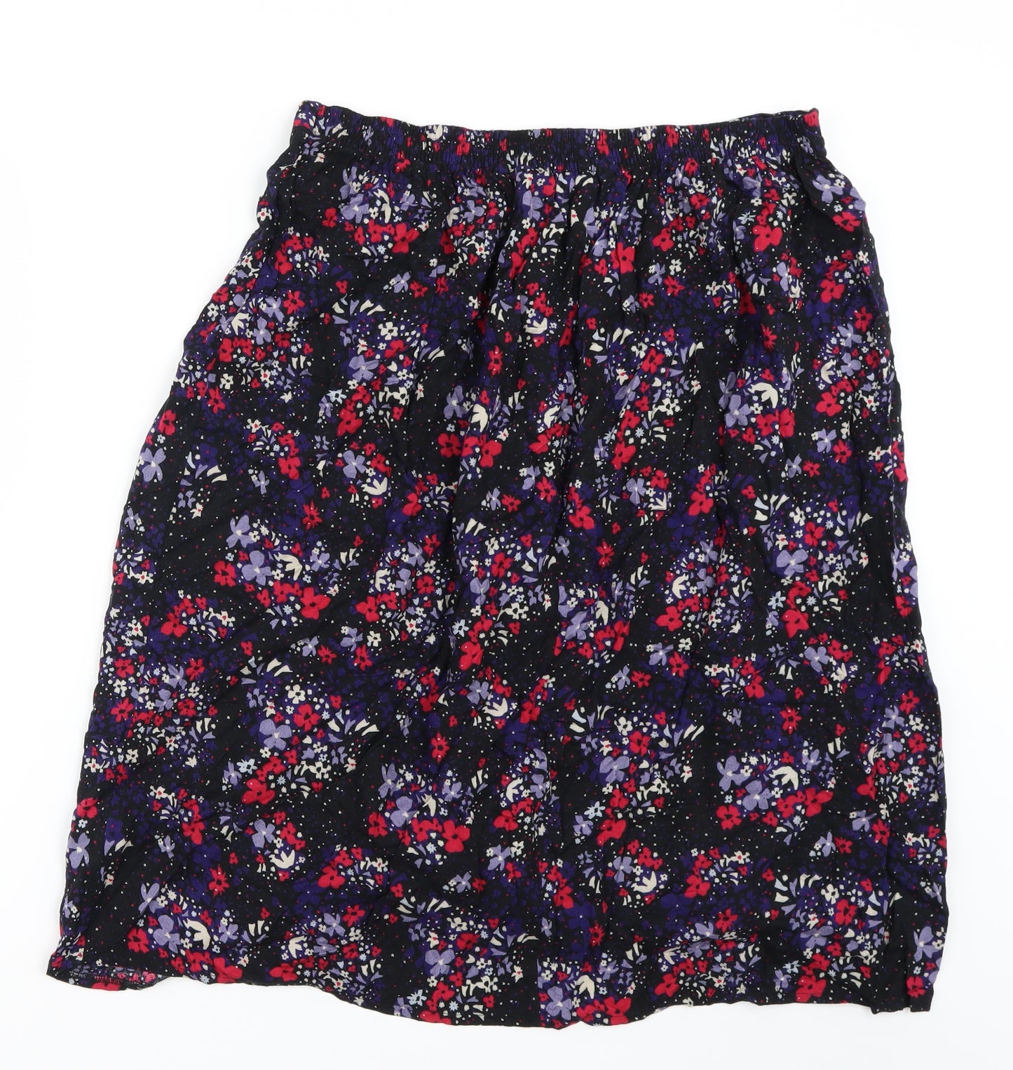BM Womens Black Floral  Flare Skirt Size 16