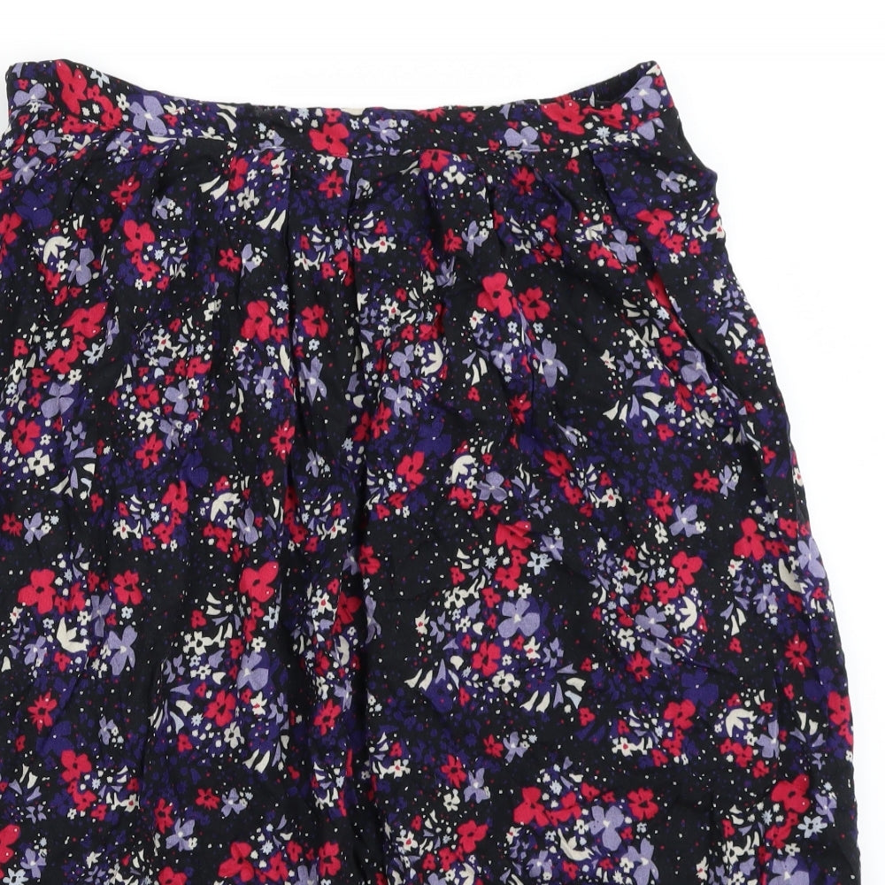 BM Womens Black Floral  Flare Skirt Size 16