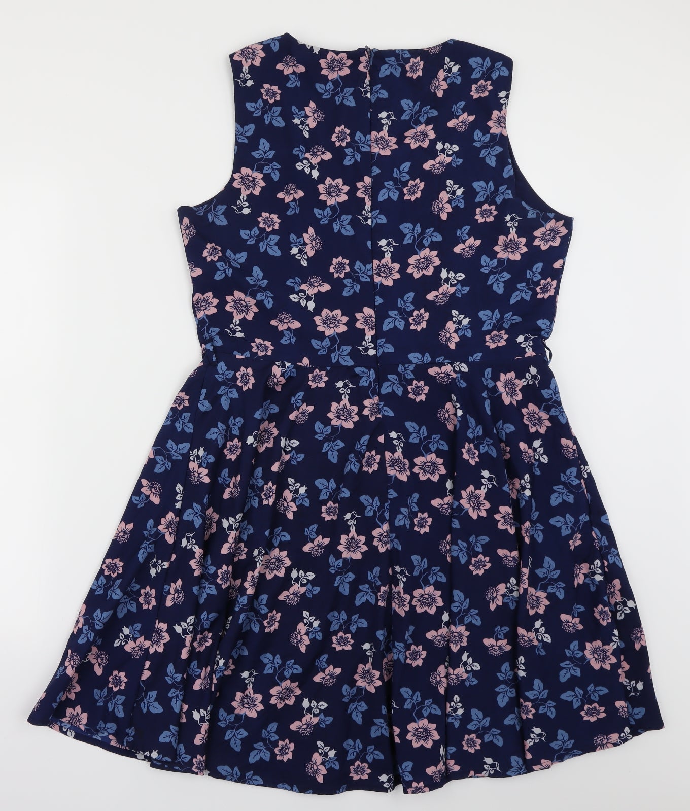 Mela London Womens Blue Floral  A-Line  Size 14