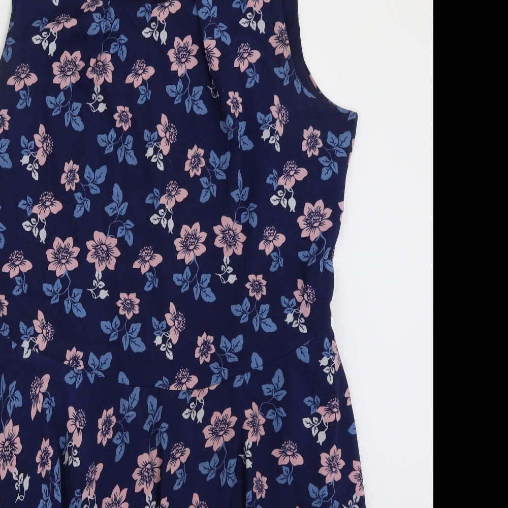 Mela London Womens Blue Floral  A-Line  Size 14