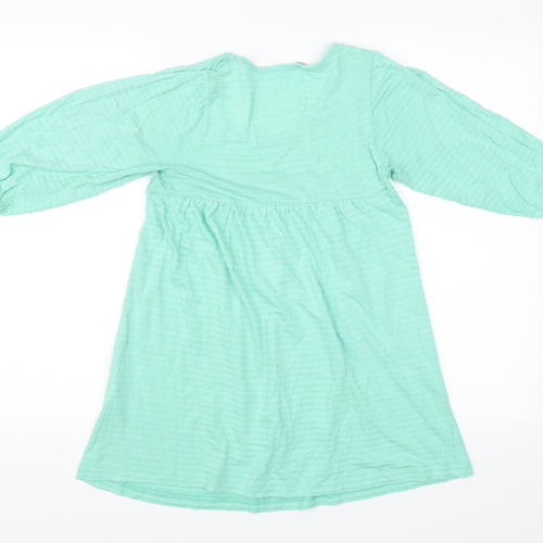EA Womens Green Striped  Basic T-Shirt Size 10