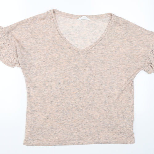 Nine Womens Pink   Basic T-Shirt Size 14  - Ruffle Sleeve