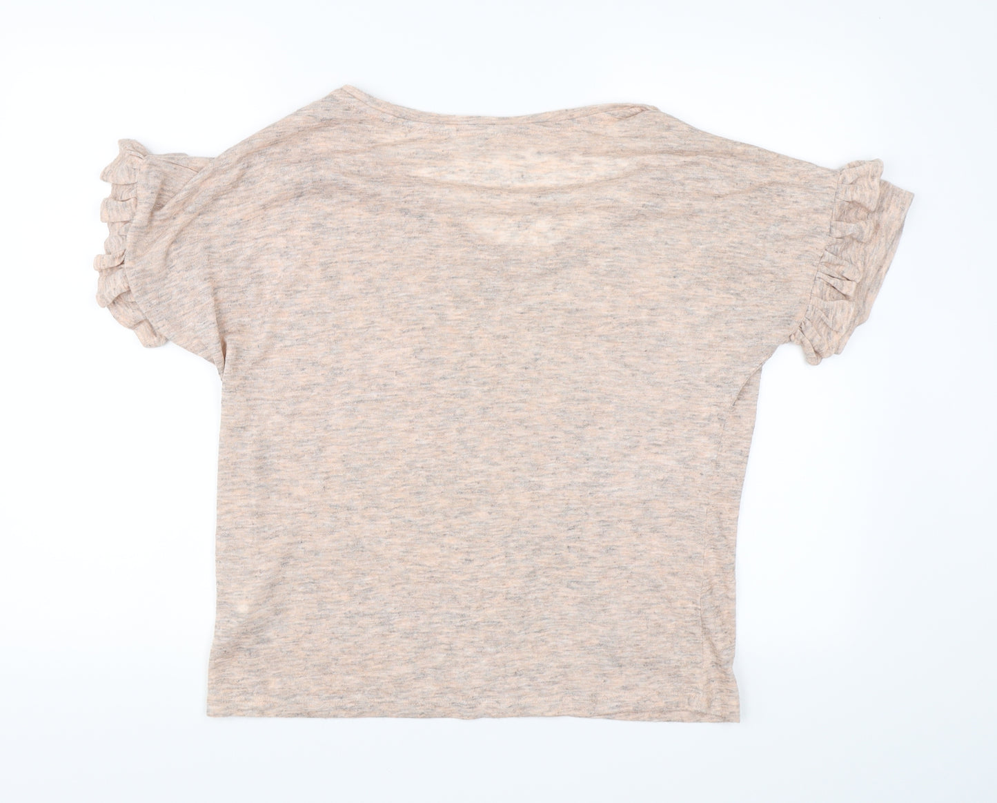 Nine Womens Pink   Basic T-Shirt Size 14  - Ruffle Sleeve