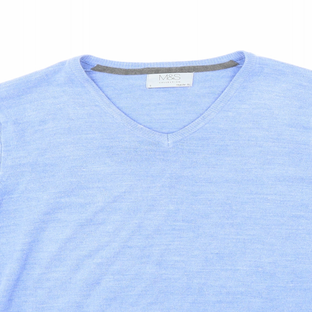 Marks and Spencer Mens Blue  Knit Pullover Jumper Size S