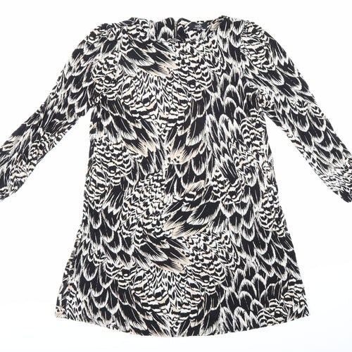 Wallis Womens Black Floral  A-Line  Size 14
