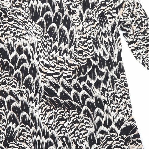Wallis Womens Black Floral  A-Line  Size 14