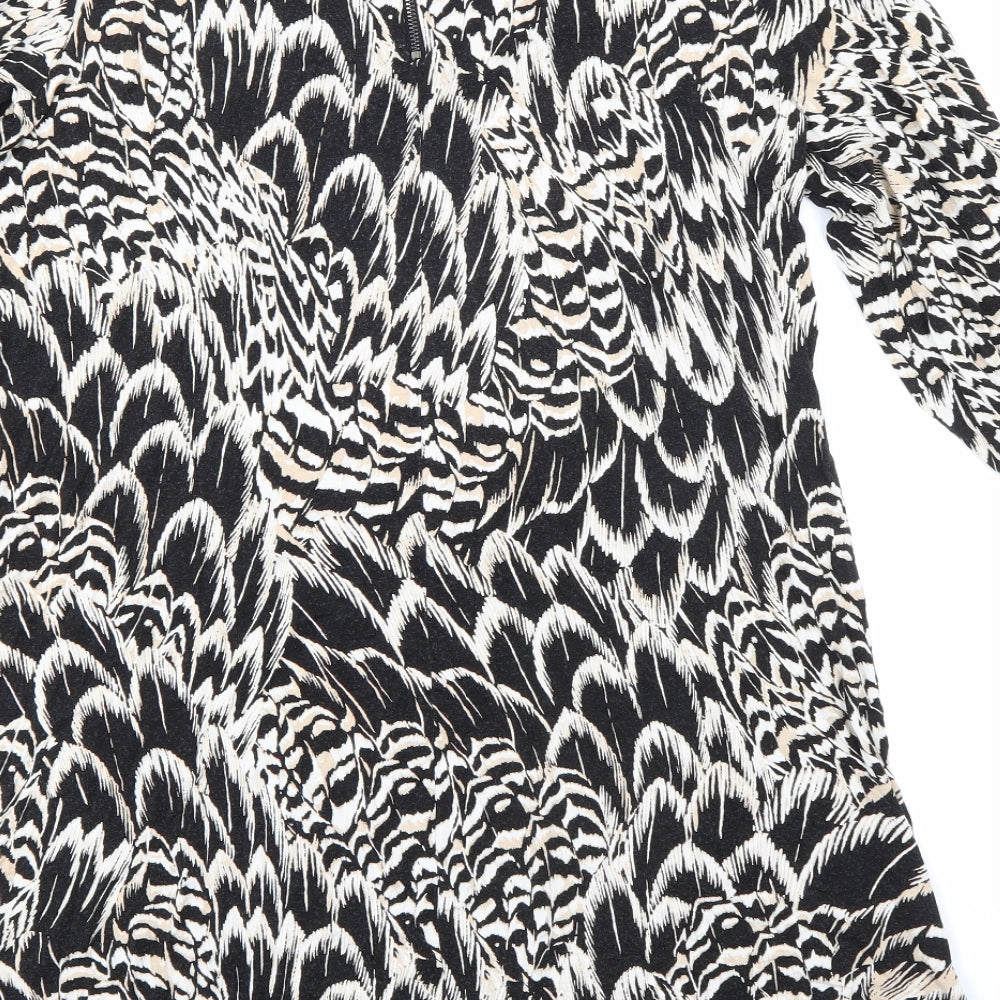 Wallis Womens Black Floral  A-Line  Size 14