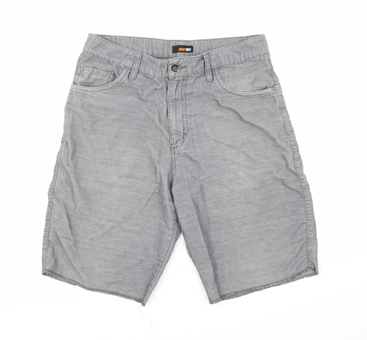 Ampufy Mens Grey  Corduroy Chino Shorts