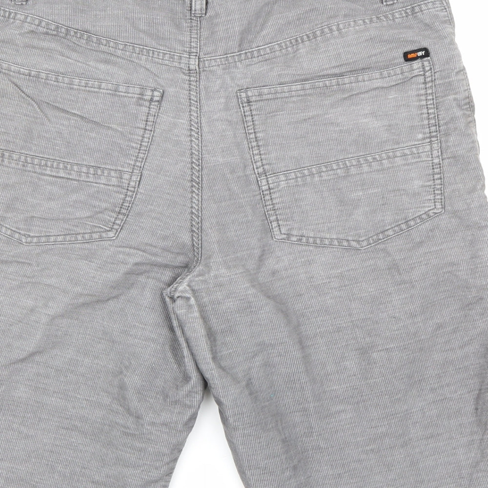 Ampufy Mens Grey  Corduroy Chino Shorts