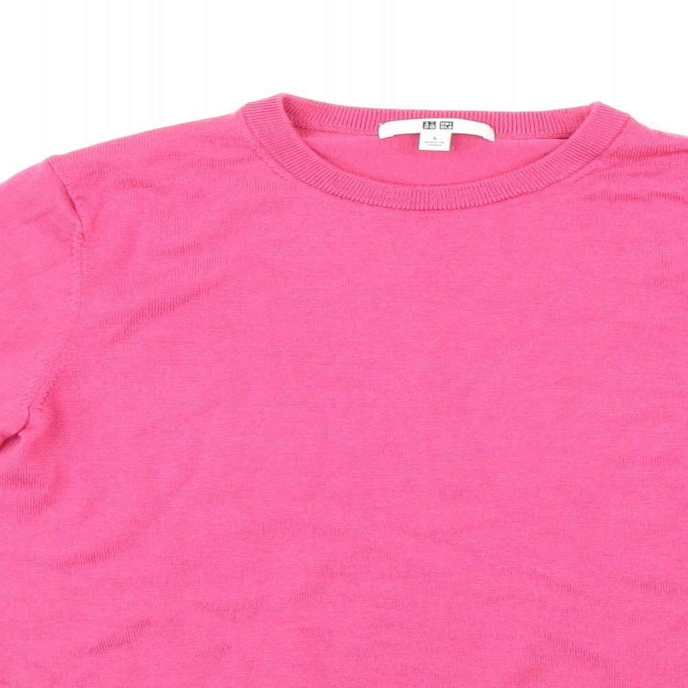 Uniqlo Womens Pink  Knit Pullover Jumper Size S