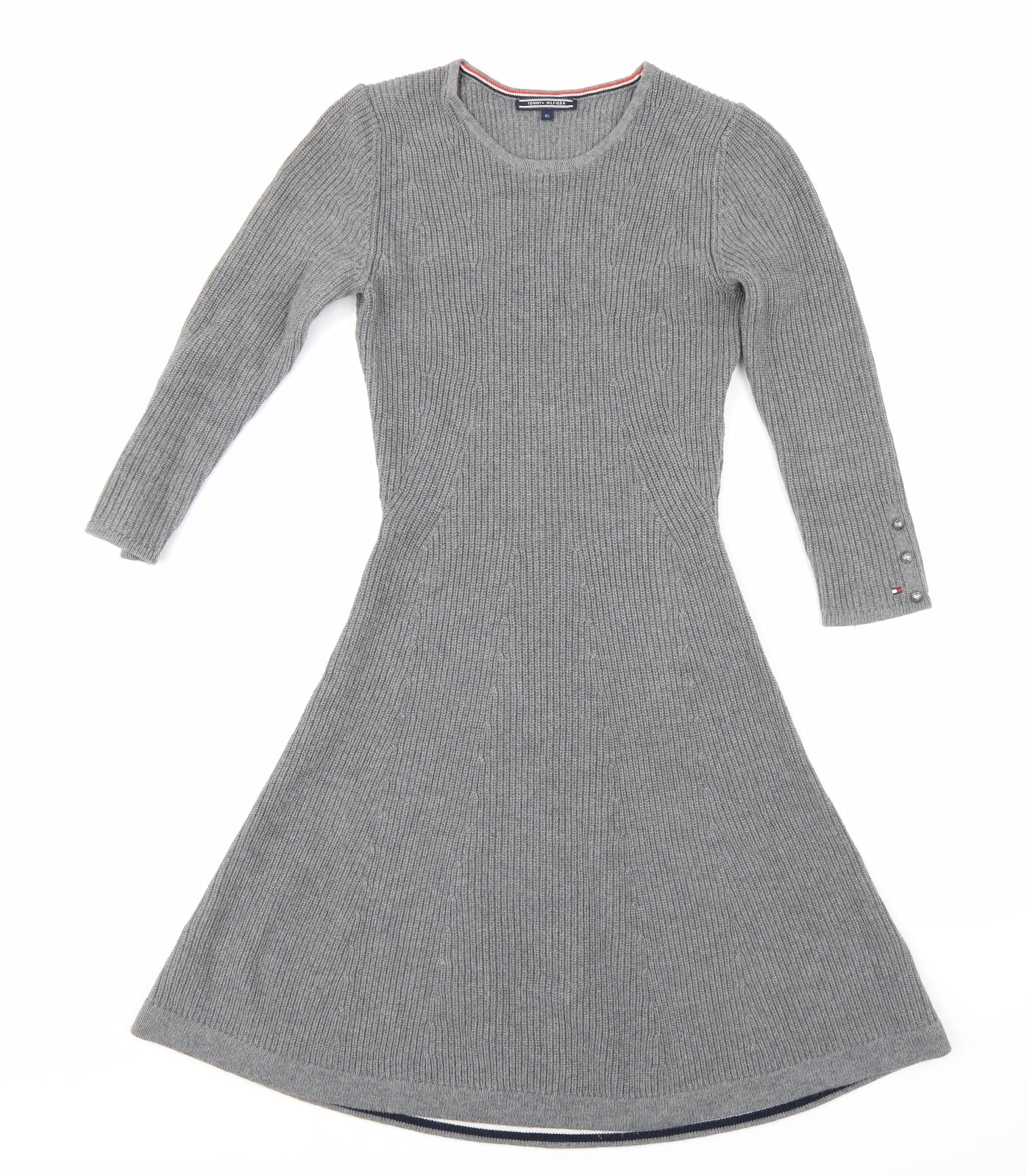 Tommy Hilfiger Womens Grey  Knit Jumper Dress  Size XS