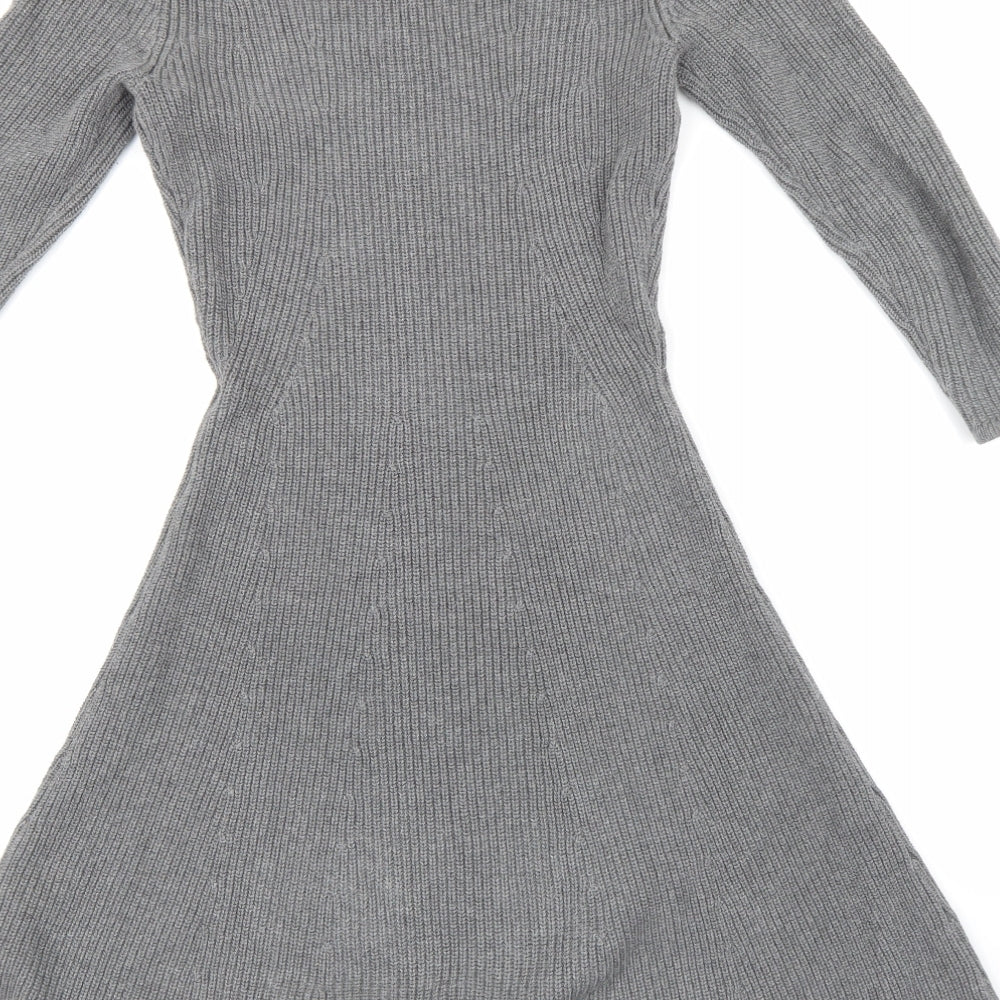 Tommy Hilfiger Womens Grey  Knit Jumper Dress  Size XS