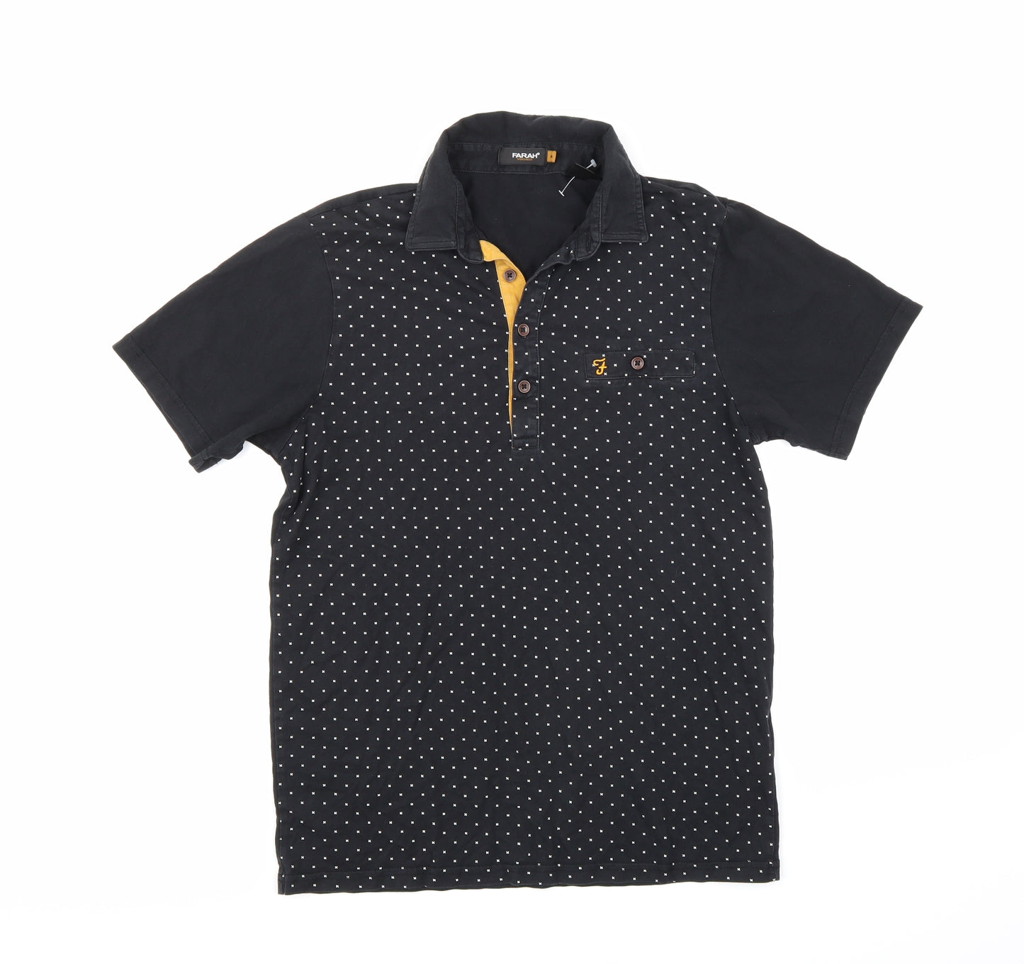 Farah Mens Black Polka Dot   T-Shirt Size M