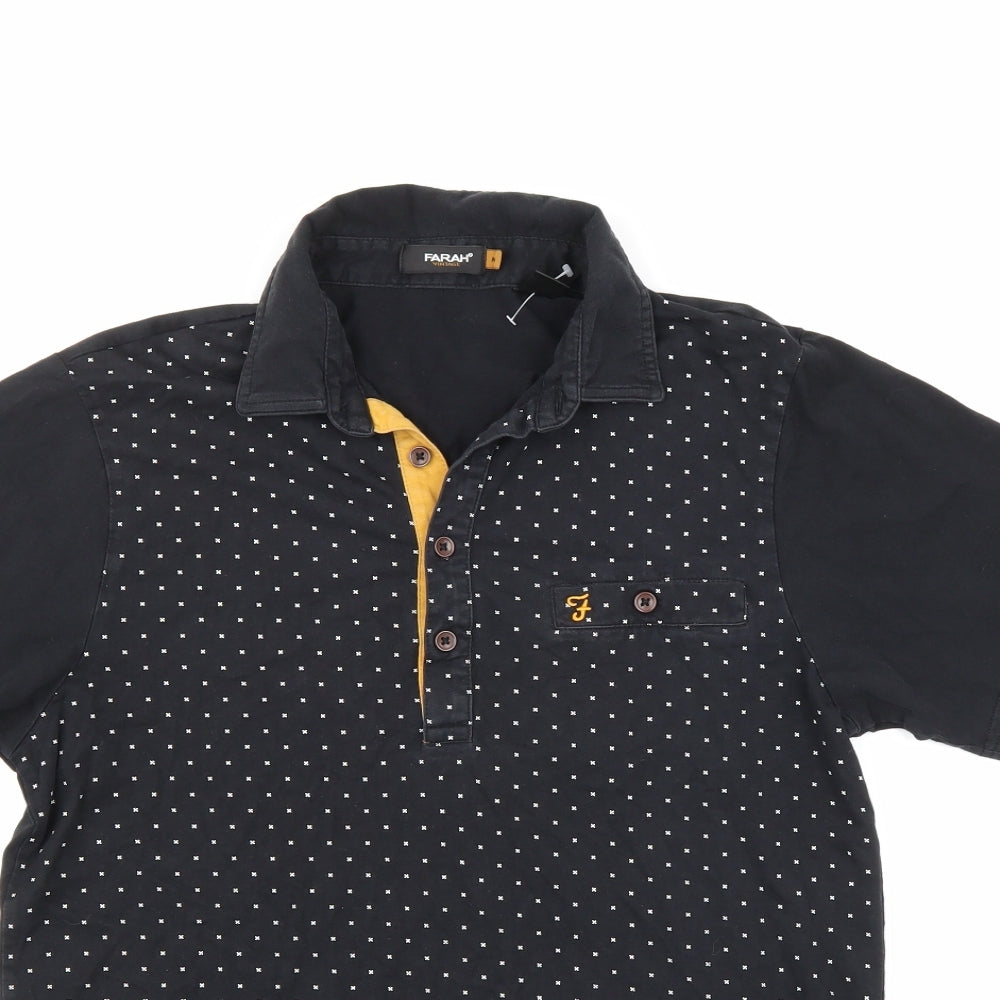 Farah Mens Black Polka Dot   T-Shirt Size M