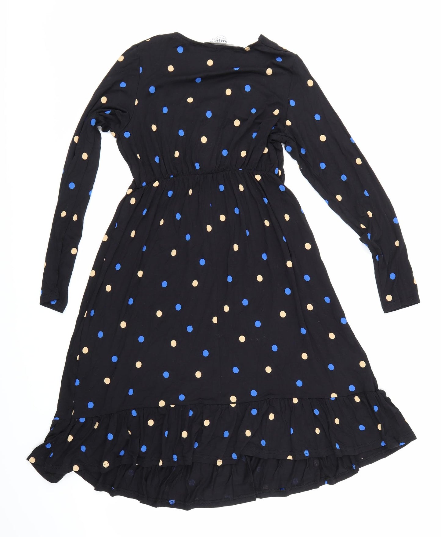 Dorothy Perkins Womens Black Polka Dot  A-Line  Size 8