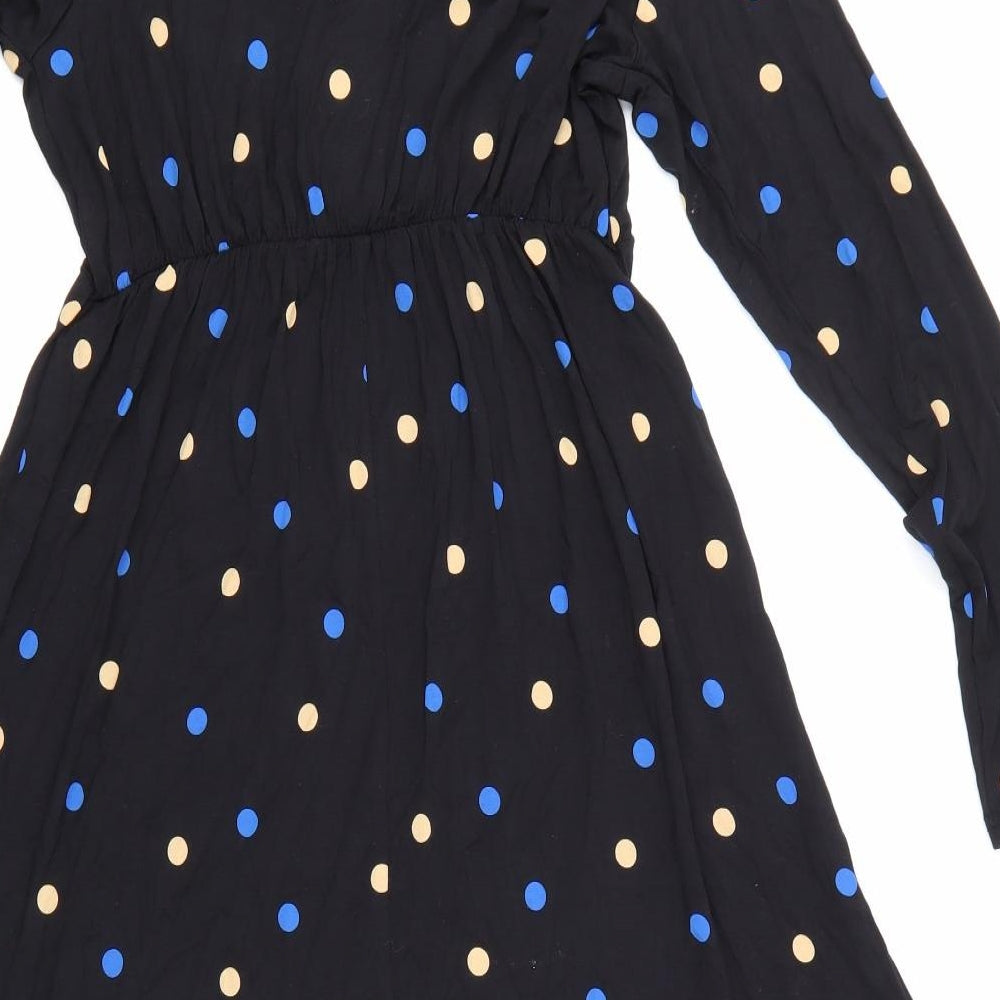 Dorothy Perkins Womens Black Polka Dot  A-Line  Size 8