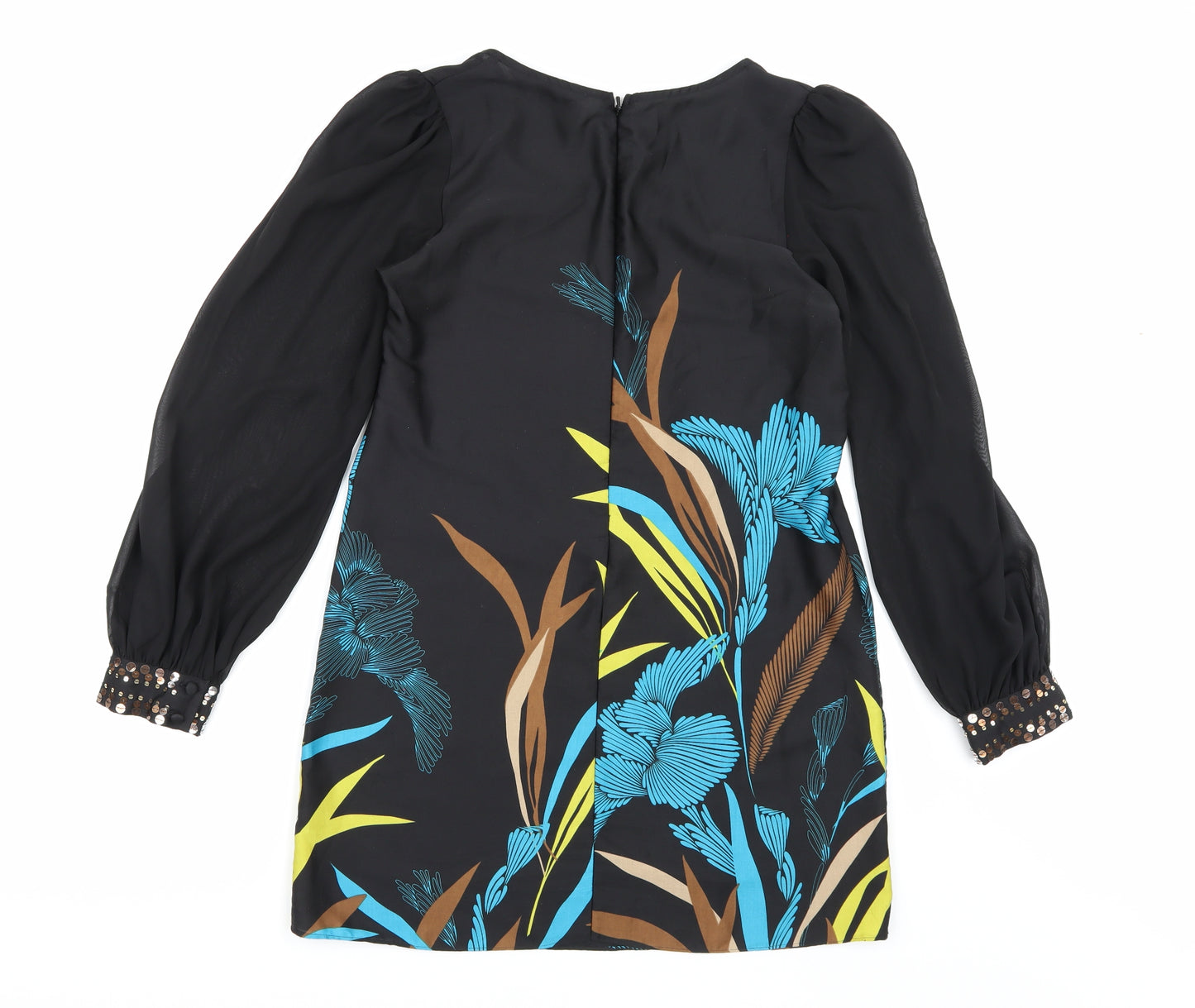 Star Womens Black Floral  A-Line  Size 12