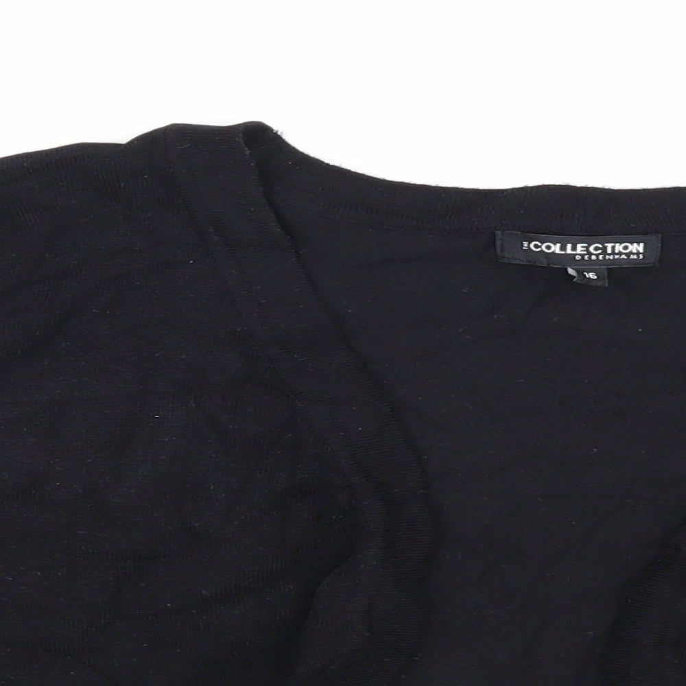 Debenhams Womens Black  Knit Shrug Jumper Size 16