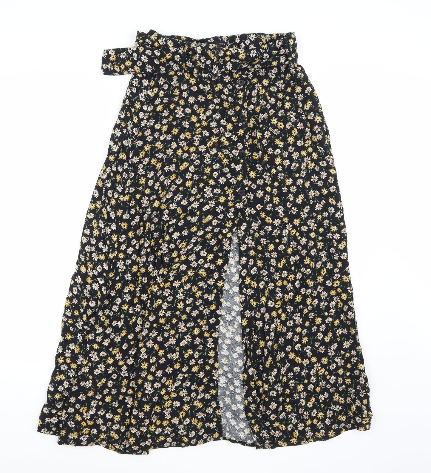 Zara Womens Black Floral  Maxi Skirt Size S