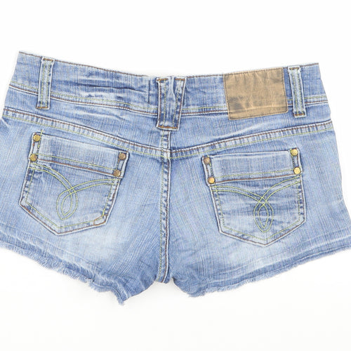Bershka Womens Blue  Denim Hot Pants Shorts Size 10
