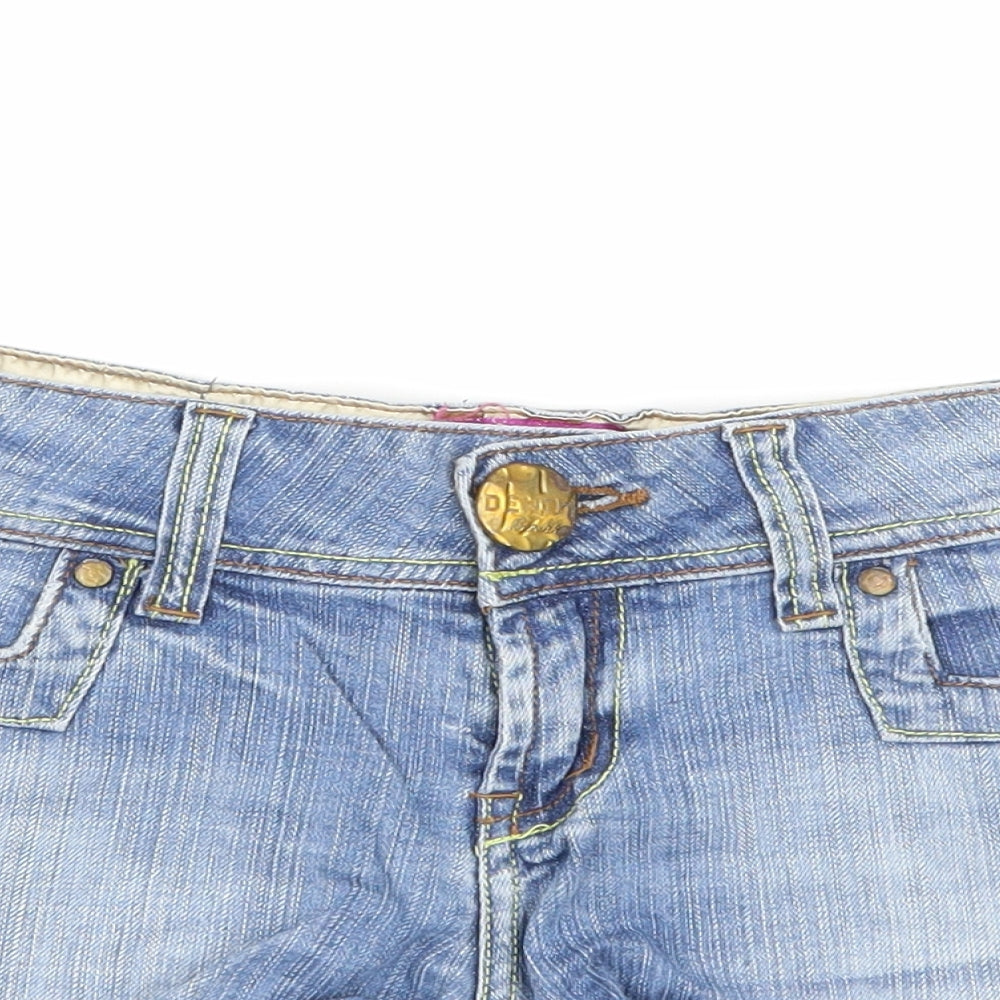 Bershka Womens Blue  Denim Hot Pants Shorts Size 10