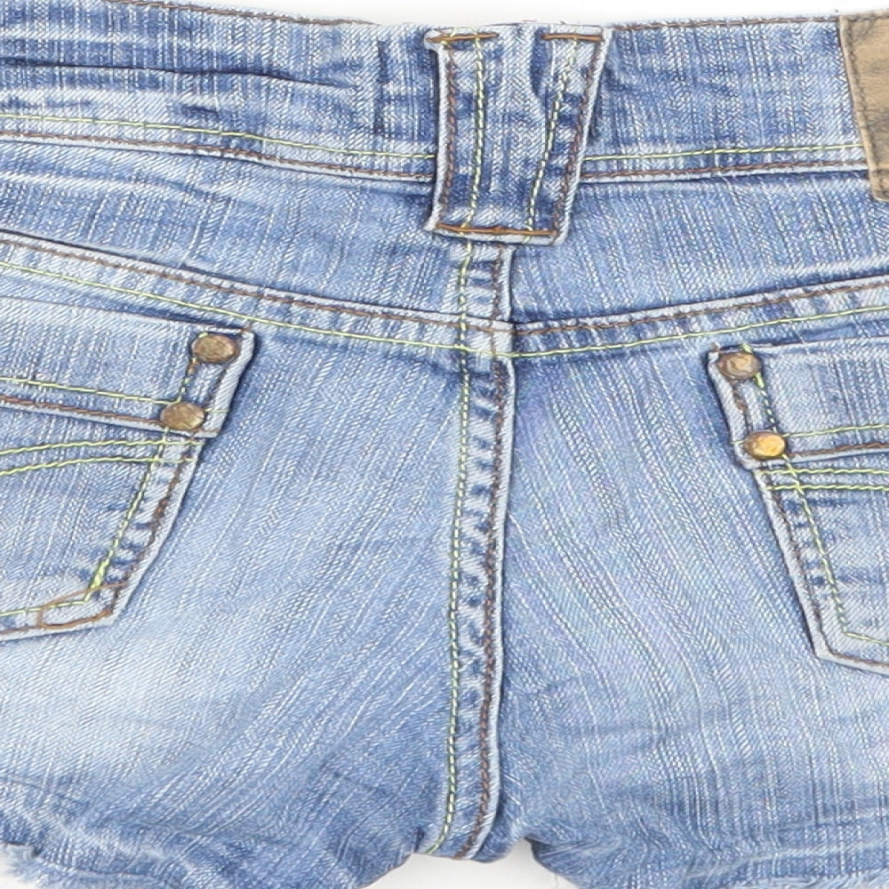 Bershka Womens Blue  Denim Hot Pants Shorts Size 10