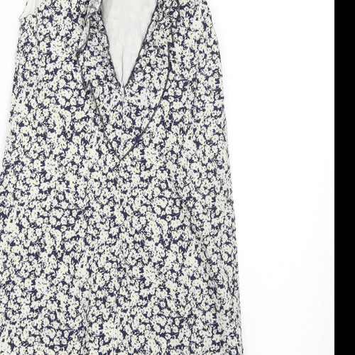 Zara Womens Blue Floral  A-Line  Size S