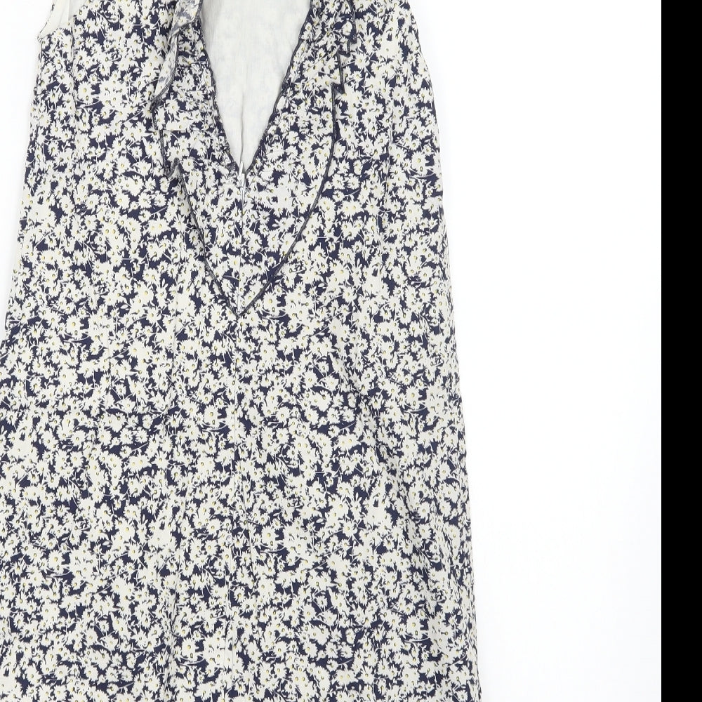 Zara Womens Blue Floral  A-Line  Size S