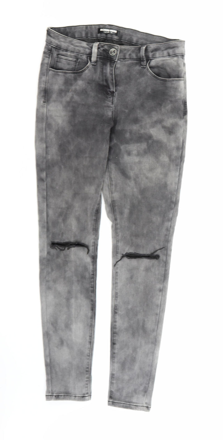 Fashion Union Womens Grey  Denim Skinny Jeans Size 10 L28 in