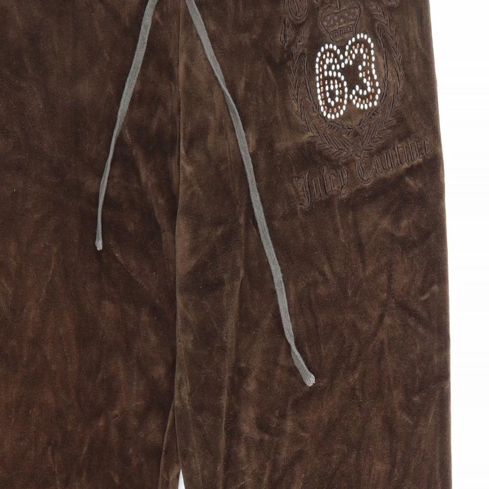 Juicy Couture Womens Brown  Velour Jogger Trousers Size 2XL L27 in