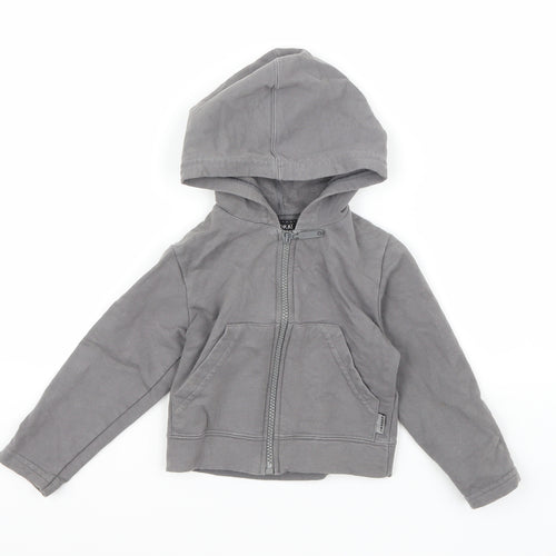 Kookai Girls Grey  Jersey Full Zip Hoodie Size 4 Years