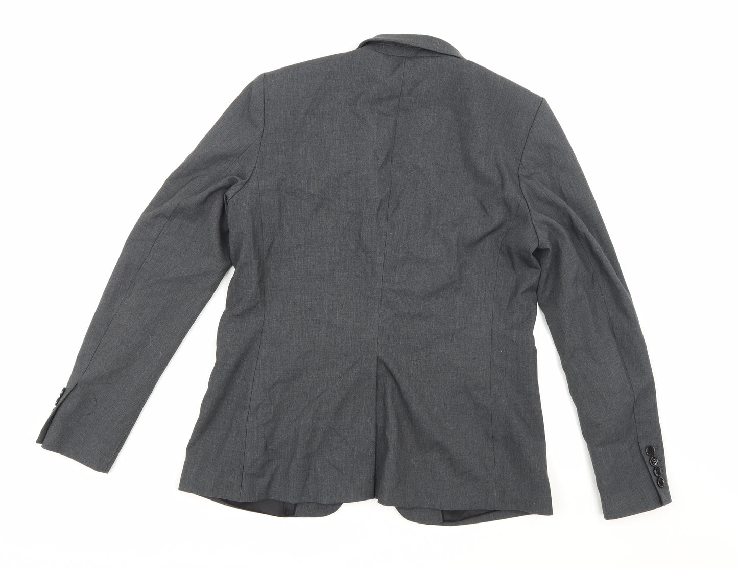 H&M Womens Grey  Rayon Jacket Suit Jacket Size 12