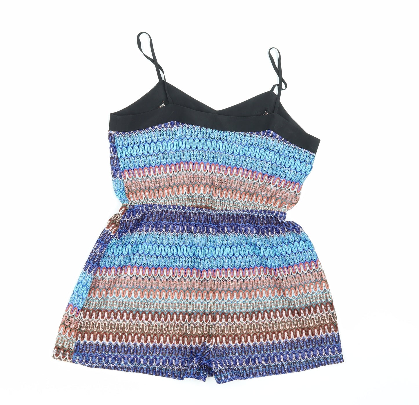 Topshop Womens Blue Striped  Playsuit One-Piece Size S