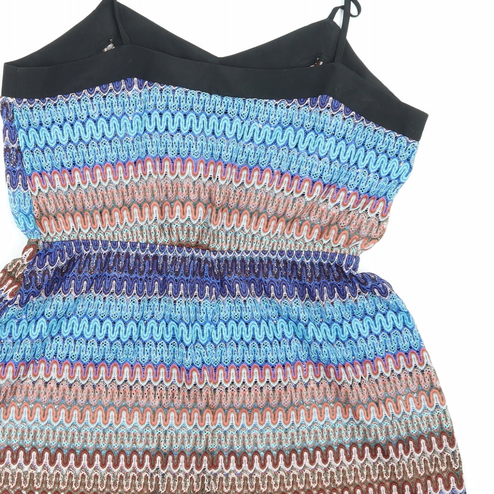 Topshop Womens Blue Striped  Playsuit One-Piece Size S