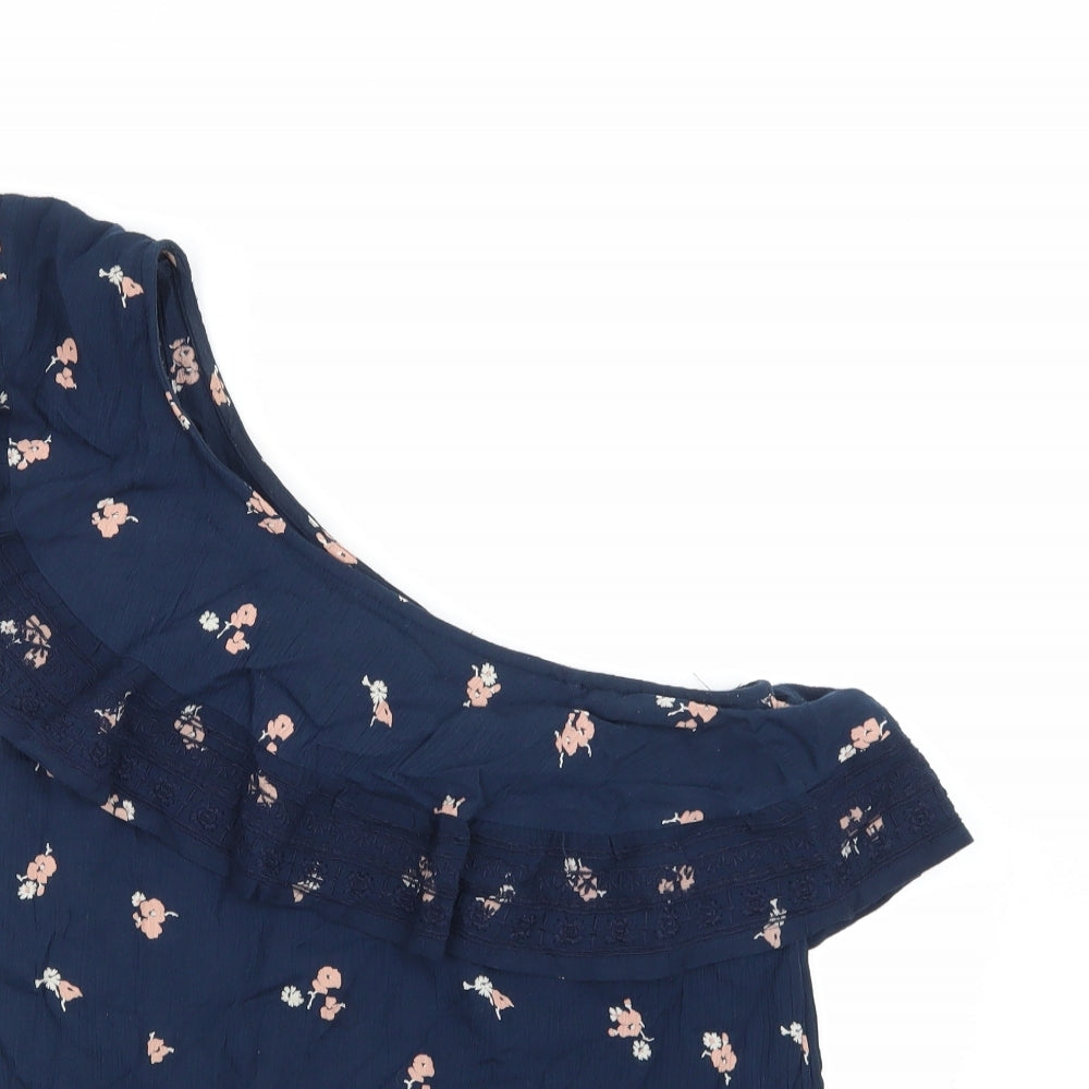 Abercrombie & Fitch Womens Blue Floral  Basic Blouse Size S