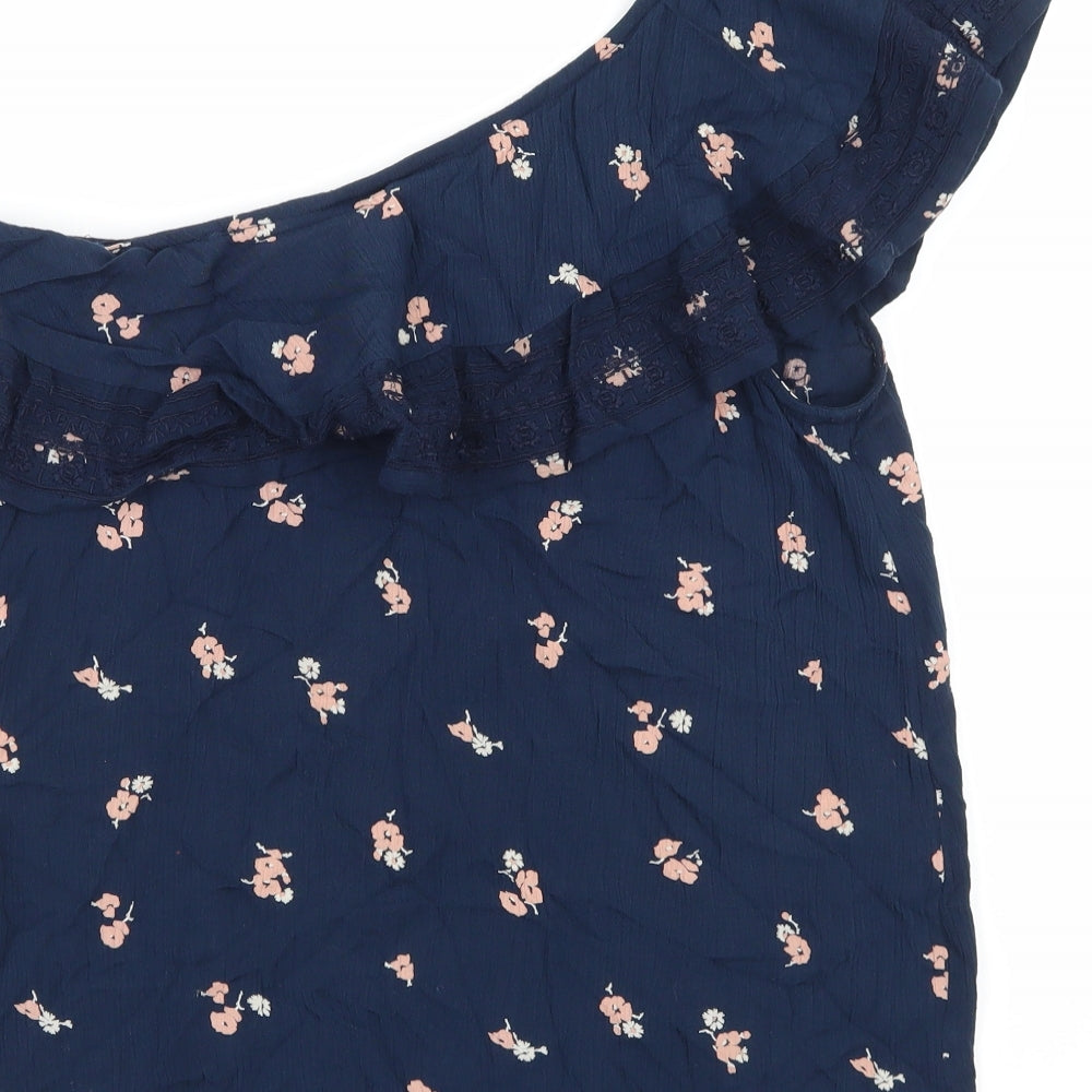 Abercrombie & Fitch Womens Blue Floral  Basic Blouse Size S