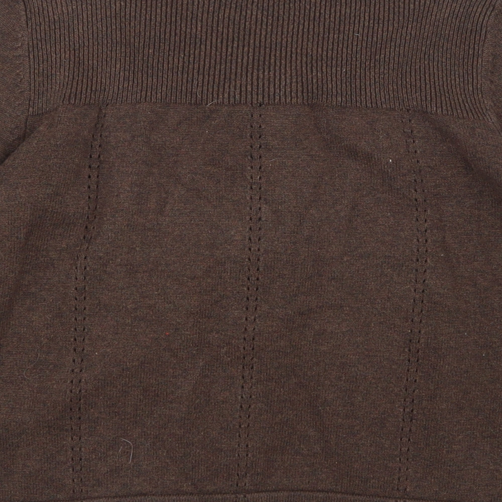 H&M Womens Brown  Knit Cardigan Jumper Size S