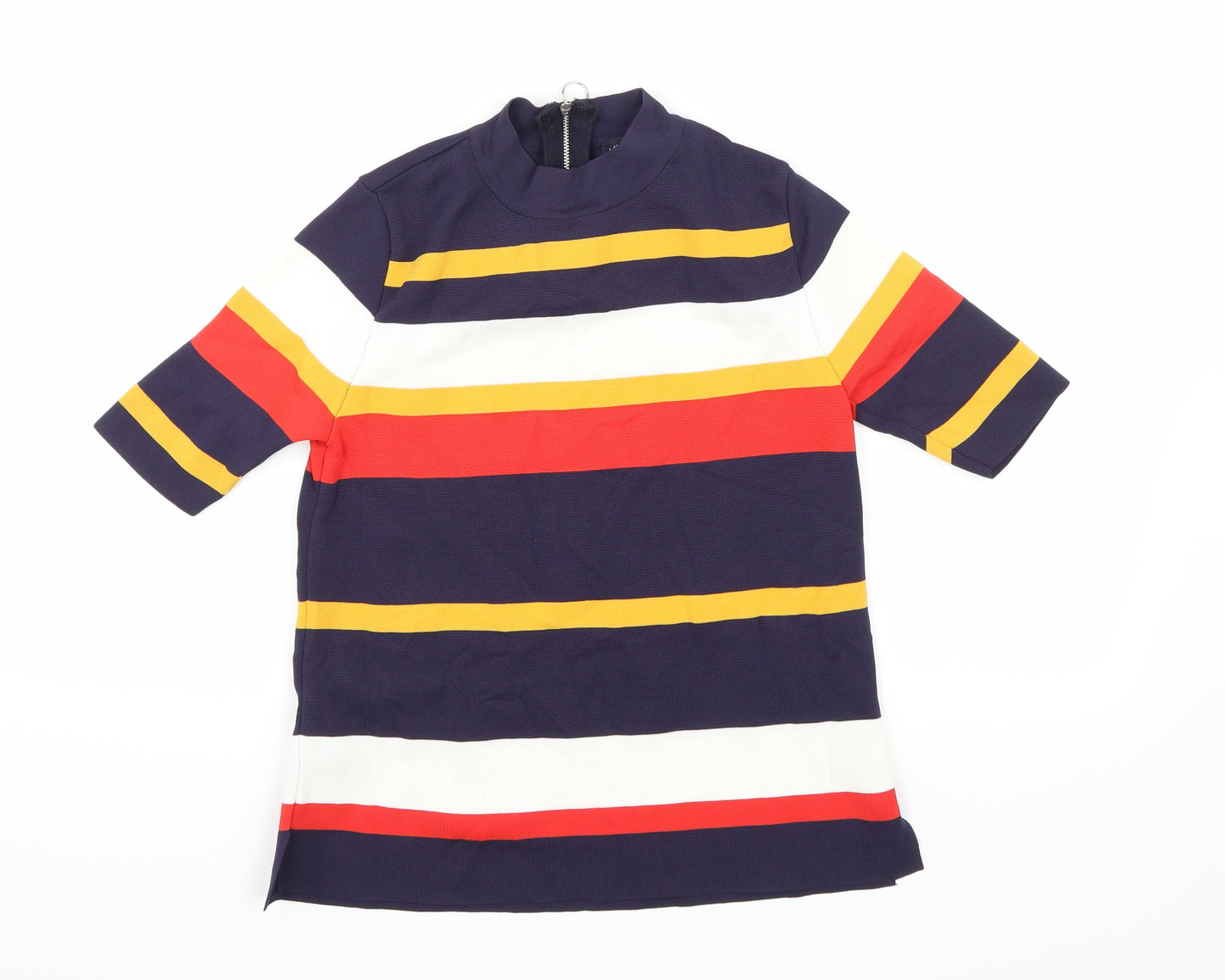 Marks and Spencer Womens Multicoloured Striped  Basic T-Shirt Size 8