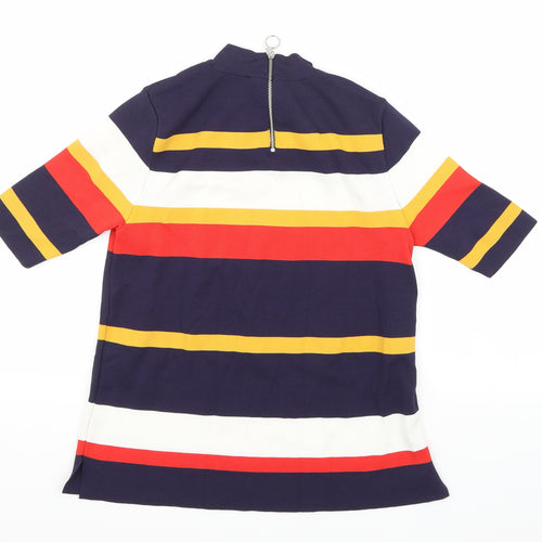 Marks and Spencer Womens Multicoloured Striped  Basic T-Shirt Size 8