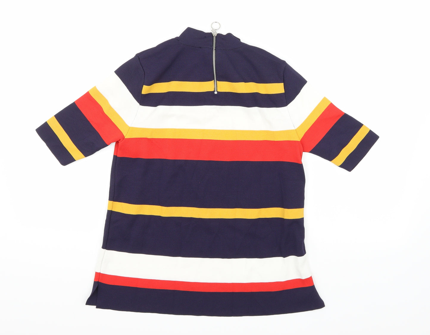Marks and Spencer Womens Multicoloured Striped  Basic T-Shirt Size 8