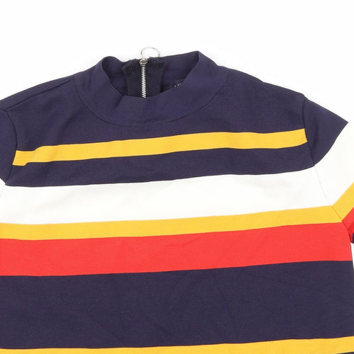 Marks and Spencer Womens Multicoloured Striped  Basic T-Shirt Size 8
