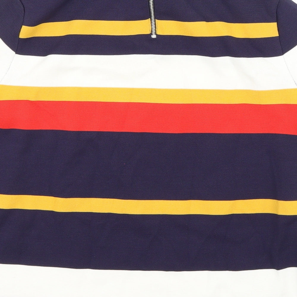 Marks and Spencer Womens Multicoloured Striped  Basic T-Shirt Size 8