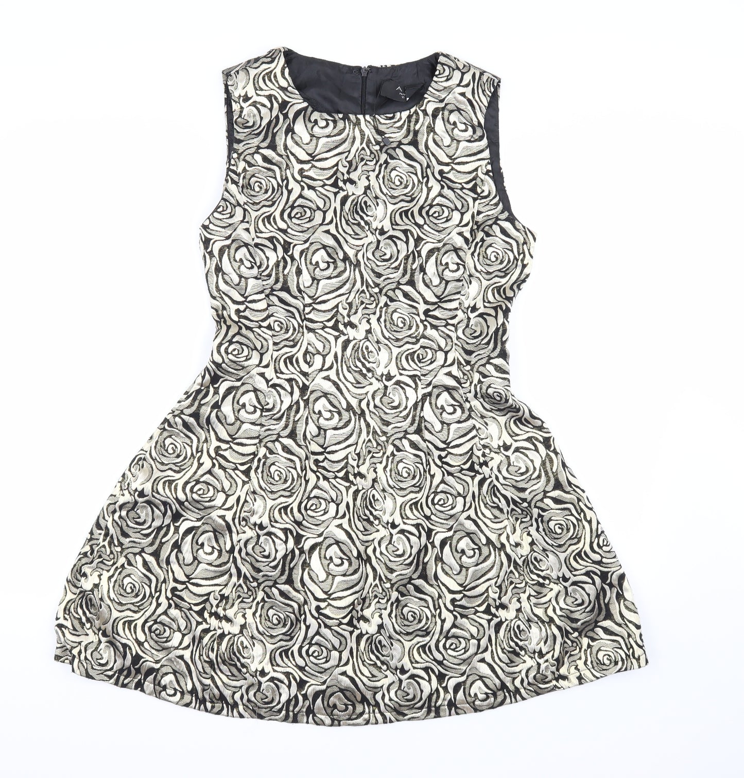 AX Paris Womens Gold Floral  A-Line  Size 10