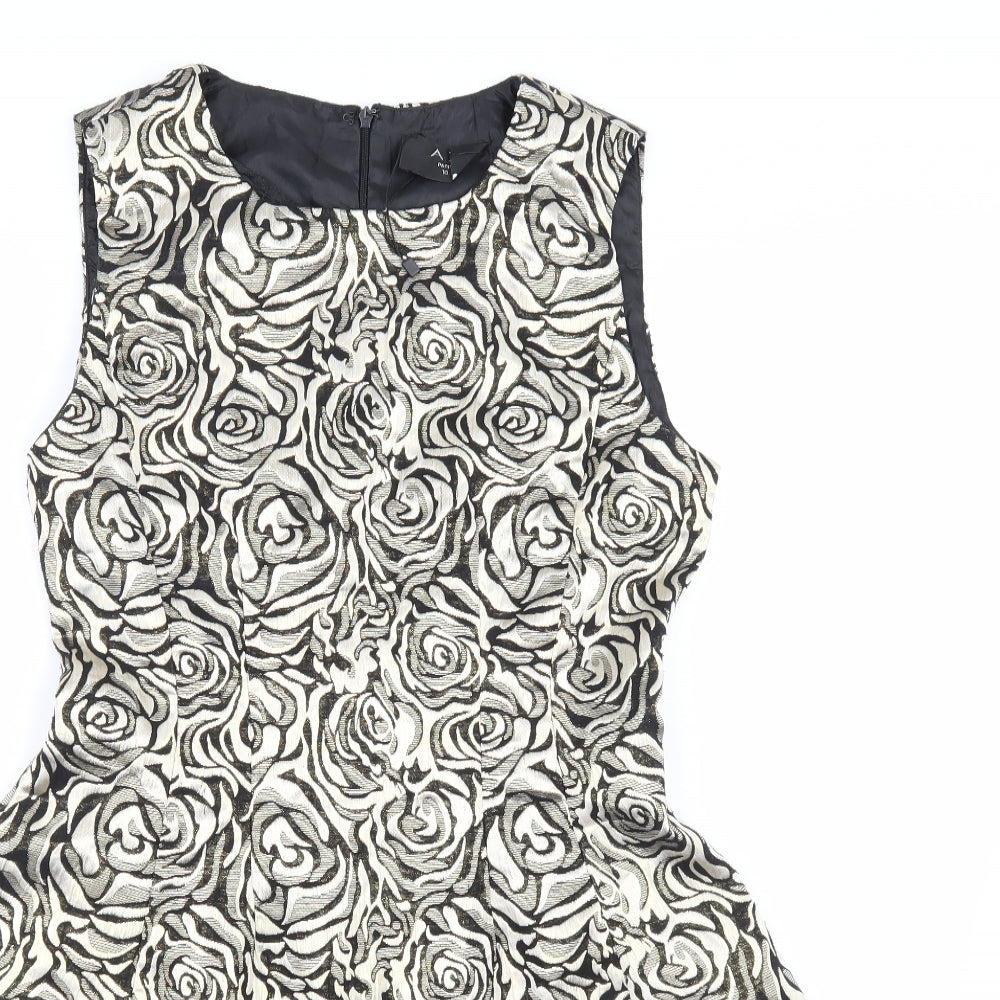 AX Paris Womens Gold Floral  A-Line  Size 10