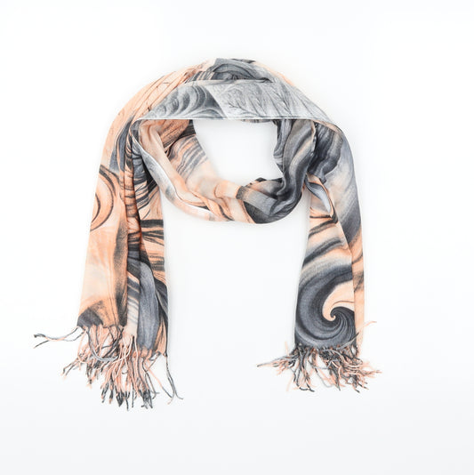 Front view of Preworn women’s multicoloured geometric knit scarf