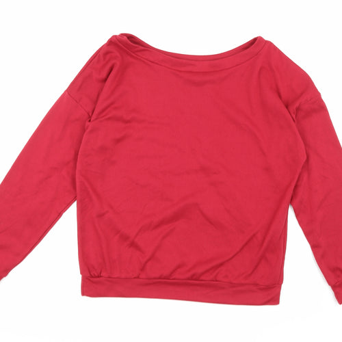 Preworn Womens Red  Jersey Pullover Sweatshirt Size L