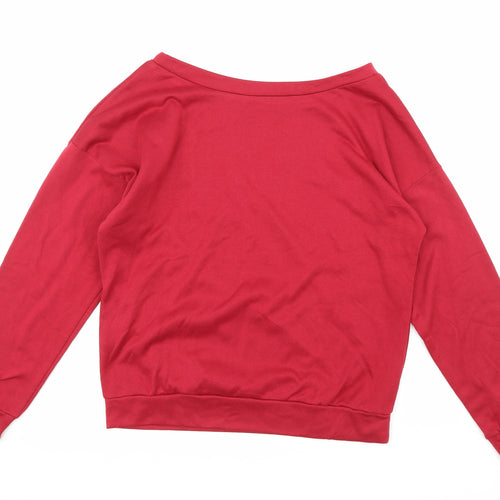 Preworn Womens Red  Jersey Pullover Sweatshirt Size L