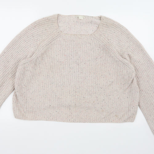 H&M Womens Ivory  Knit Pullover Jumper Size L