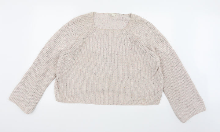 H&M Womens Ivory  Knit Pullover Jumper Size L