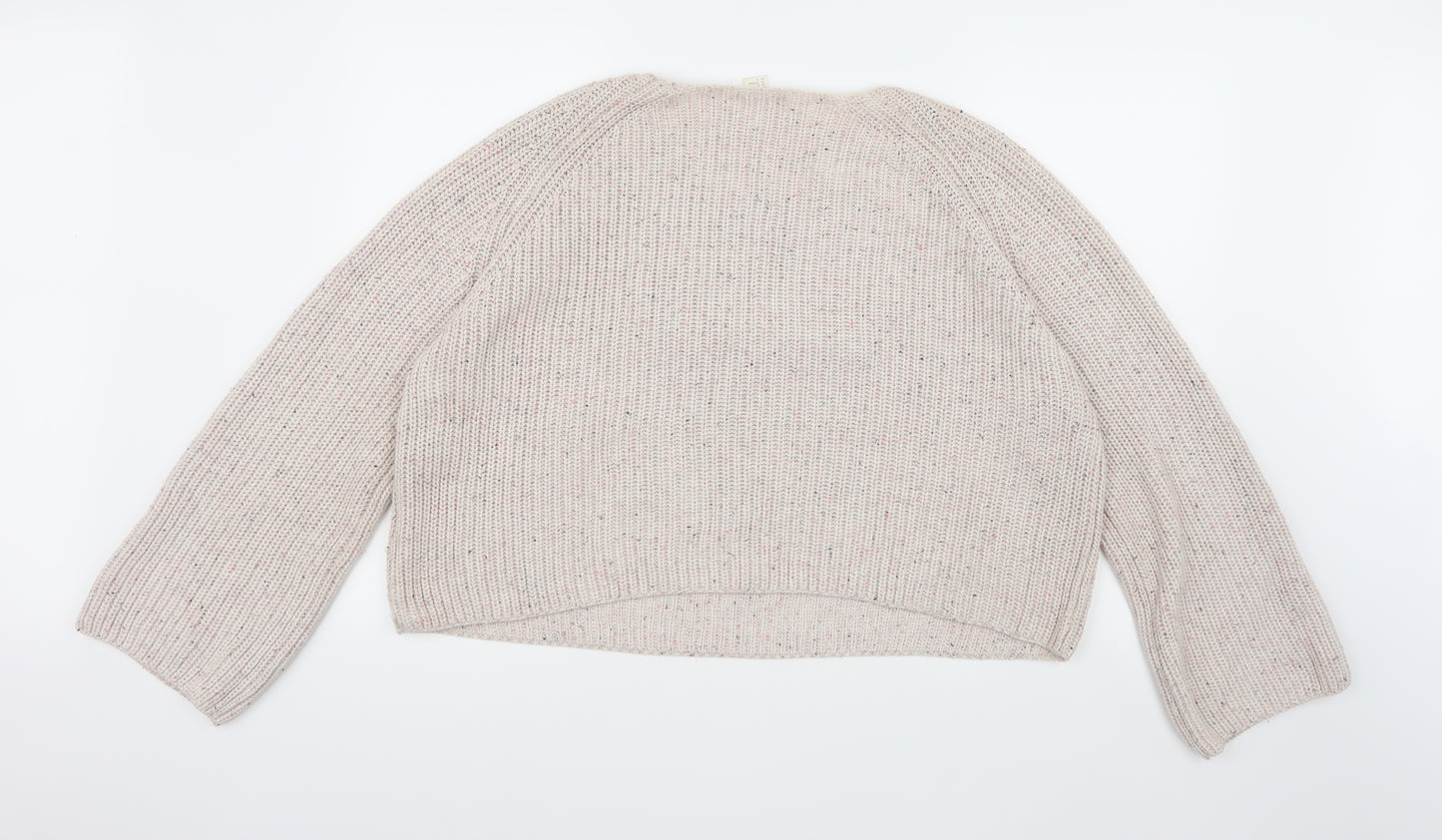H&M Womens Ivory  Knit Pullover Jumper Size L